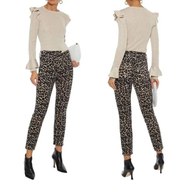 Alice + Olivia Leopard Print High Rise Leggings - Picture 1 of 7